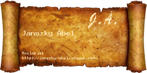 Janszky Ábel névjegykártya