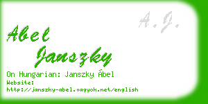 abel janszky business card