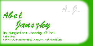 abel janszky business card